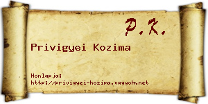 Privigyei Kozima névjegykártya
